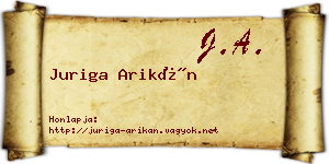 Juriga Arikán névjegykártya